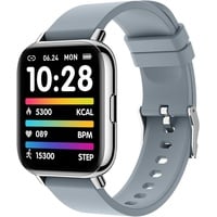 Smartwatch 1,69 Touchscreen Fitness Tracker IP68 Wasserdichte Fitnessuhr mit Herzfrequenzmesser Schlafmonitor Schrittzähleruhr für iOS Android - Grau