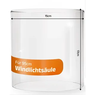 BENTSON Ersatz Glaszylinder für Windlichtsäule Design I Für 95cm