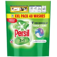 Persil Bio 3-in-1-Waschkapseln, erste Entfernung von hartnäckigen Flecken, hervorragende Fleckenentfernung in schnellen und kalten Waschgängen, 48 Wäschen
