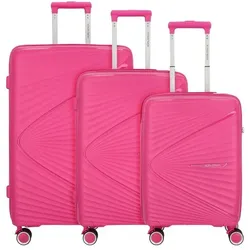 Worldpack Vegas 4 Rollen Kofferset 3-teilig pink