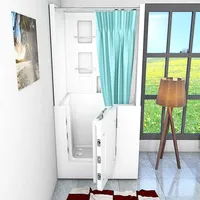 SeniorBad Seniorendusche und Sitzwanne Kombination Wanne mit Tür S02D-A-R 78x100x205cm - Weiß