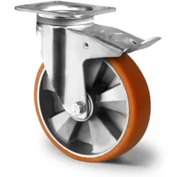 CASCOO Lenkrolle mit Totalfeststeller ø 200 mm Serie BAU5 Doppelkugellager E-Serie