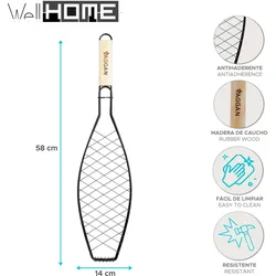 WellHome - Grill für Fisch mit Holzgriff 14x58cm