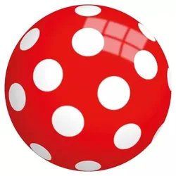 Gummiball, rot mit Punktmuster - 23 cm