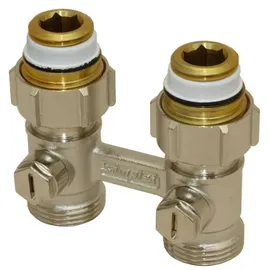 Simplex Hahnblock D1/50 Exclusiv Durchgangsform, für Heizkörper mit 1⁄2 Zoll IG