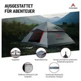 Atacama Wurfzelt Pop-Up-Zelt ultra leicht langlebig 2-3 Personen, Trekkingzelt Bikepacking Survival Outdoor Abenteuer Wandern Hiking grau|rot