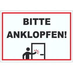 Aufkleber Bitte anklopfen A5 (148x210mm)