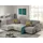 best mobilier Lisa Design Jake - Wohnlandschaft - mit Schlaffunktion und Bettkasten - 7-Sitzer - aus Cord - links Hellgrau
