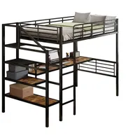 REDOM Hochbett Einzelbett,Jugendbett,mit Schreibtisch (Hochbett, mit Schreibtisch und Stauraumtreppe, 90 x 200cm) ohne Matratze