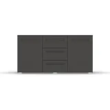 Rauch Kombikommode RAUCH "Skat Pure", grau (graphit), B:120cm H:61cm T:42cm, Holzwerkstoff, Sideboards, Kombikommode, mit 1 Tür und 4 Schubladen in puristischem Design