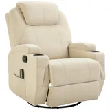 Homcom Massagesessel Leder 84 x 109 x 92 cm Weiß elektrisch