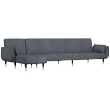 vidaXL Schlafsofa in L-Form Dunkelgrau 275x140x70 cm Samt