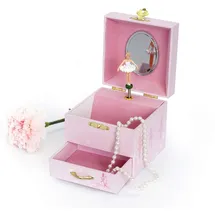 Trousselier 6220975 Musikspieldose für Kinder, Ballerina, nachtleuchtend, Schmuckschatulle mit Schublade, Schmuckkästchen, Aufbewahrung