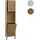 Mendler Hochschrank HWC-O42, Badschrank Badregal Badezimmer Schrankfächer Wäschekorb, MDF Melamin 174x39x30cm ~ Holzoptik natur