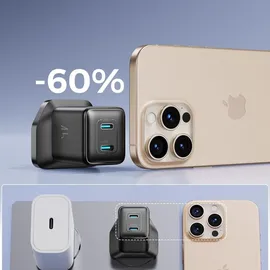 Joyroom JR-TCG17 45W 2 x USB-C Wandladegerät (UK-Stecker) – Schwarz