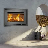 Lotus H370 Petite Kamineinsatz Schwarz / Scharniere links