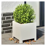 vidaXL Pflanzkübel Weiß 30x30x30 Stahl