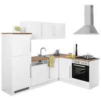Kochstation Winkelküche »KS-Samos«, ohne E-Geräte, Stellbreite 230 x 170 cm weiß