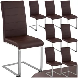 Tectake tectake® Schwingstühle Kunstleder 8er Setbraun