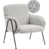 Beliani Sessel TRYSNES Stoff 78 x 71 x 70 cm Schwarz/Weiß