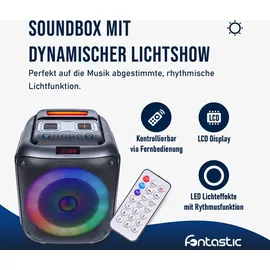 Fontastic Lizz, drahtloser Party-Lautsprecher, 60W, Mikrofon & LED