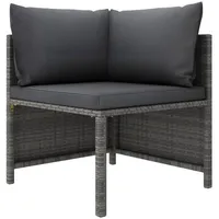 vidaXL 3-Sitzer-Gartensofa Loungesofa grau