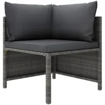 vidaXL 3-Sitzer-Gartensofa Loungesofa grau