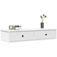 vidaXL Wandregal mit Schubladen 100 x 37,5 x 19 cm Weiß