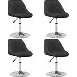 vidaXL Esszimmerstuhl drehbar Samt schwarz 4er Set
