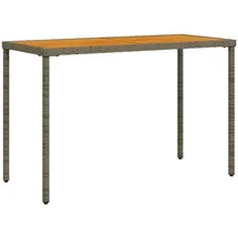 vidaXL Gartentisch mit Akazienholz-Platte Grau 115x54x74cm Poly Rattan