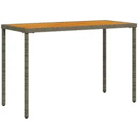 vidaXL Gartentisch mit Akazienholz-Platte Grau 115x54x74cm Poly Rattan