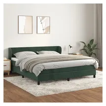 vidaXL Boxspringbett 180 x 200 cm Dunkelgrün