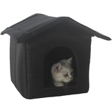 AUTOECHO Outdoor-Katzenhaus, Outdoor-Katzenhaus wetterfest, Indoor-Hundehaus, verdicktes wetterfestes faltbares Katzenzelt, winterwarmes Oxford-Stoff-streunende Katzenunterkunft für Wilde Katzenhunde