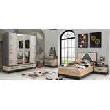 xl moebel gmbh Garnitur Kinderzimmer Bett Schrank braun, Holz, Set Jugendbett 5tlg Möbel