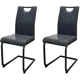 byLIVING 2er-Set: Banff in Vintage Mikrofaser anthrazit Microfaser B/H/T: ca. 42x97x58 cm