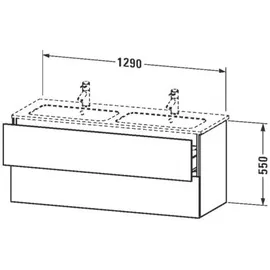 Duravit Waschtischunterschrank 2 Auszüge 129 x 55 x 48,1 cm Grau Matt