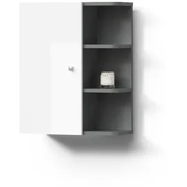 livinity Livinity® Badschrank, Fucino, Weiß Hochglanz, 47.2 x 59.2 cm