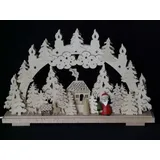 schwibbola holzkunst aus dem erzgebirge Schwibbogen mit Kirche Wald und Beleuchtung BxHxT 50x35x7cm NEU Lichterbogen Fensterbogen Spitzbogen Erzgebirge Seiffen Weihnachten Licht Holz Dekoration Beleuchtung