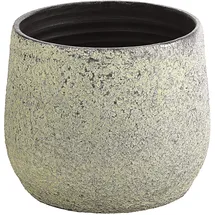 Dehner Keramik-Übertopf Yves, bauchig, silber