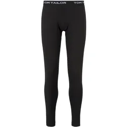 TOM TAILOR Herren Lange Schlafanzughose, schwarz, Logo Print, Gr. S/4