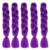 5 Stücke Jumbo Braids Extensions, 120cm Kunsthaar zum Einflechten Twist Zöpfe Synthetik Crochet Hair Flechthaar Haarverlängerungen Einfarbige Ombre Jumbo Zöpfe Haar Flechten Extensions für Crochet