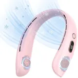 Nackenventilator, Tragbarer Usb-nackenventilator Ohne Flügel, Leise Mit 360°-luftstrom, Wiederaufladbarer Mini-personalventilator Mit 3 Geschwindigkeiten Für Büro, Zuhause, Reisen Und Outdoor (pink)