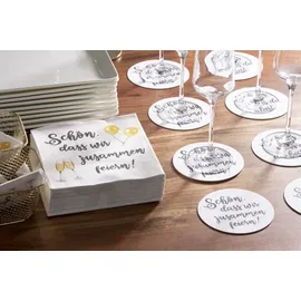 Sovie Horeca Bierdeckel Schön, das wir zusammen feiern/..dass du da bist, Ø 10,7 cm, 100 Stück