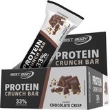 Best Body Nutrition Protein Crunch Bar - Chocolate Crisp - Eiweiß Riegel - 12x35g - 32% Protein