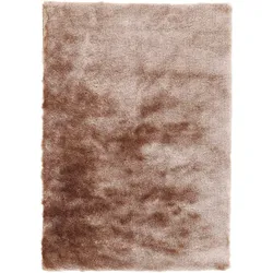 Hochflor-Teppich CARPETFINE "Breeze", beige, B:140cm H:45mm L:200cm, Polyester, Teppiche, besonders weich mit leichtem Glanz Garn, Wohnzimmer