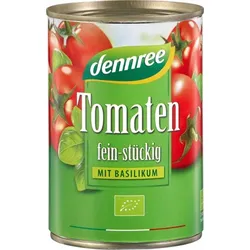dennree Tomaten fein-stückig mit Basilikum bio