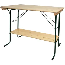 Mendler Stehtisch HWC-L67, Biergartentisch Biertisch Bierzelttisch Campingtisch, klappbar Metall Kiefer Holz geölt 110x125x70cm