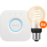 Philips Hue Filament White Ambiance Standard Sechserpack + Bridge