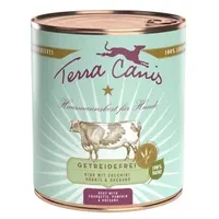 Terra Canis Getreidefrei 800g Dose Hundenassfutter 6 x 800 Gramm Rind mit Zucchini, Kürbis & Oregano