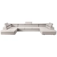 Luxusbetten24 Schlafsofa Designer Sofa Positano, mit Stauraum und Schlaffunktion beige